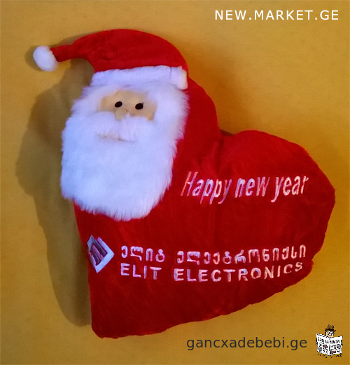 Новая декоративная мягкая игрушка подушка Санта Клаус Дед Мороз и красное сердце красного цвета