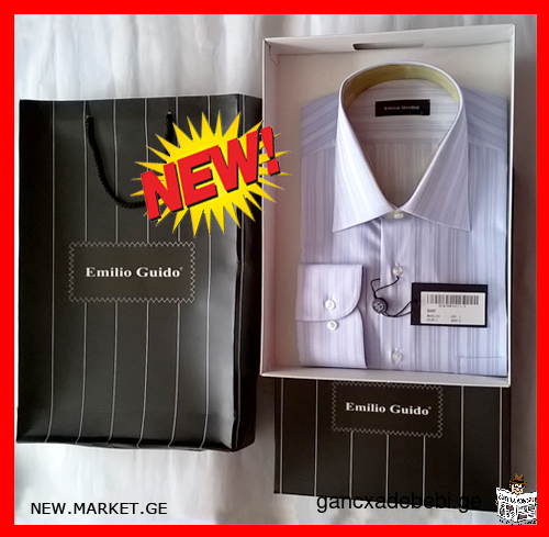 Новая итальянская мужская сорочка Emilio Guido Italy в фирменной упаковке коробке