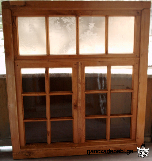 Окно из каштанового дерева (каштан) в английском стиле новое окно с декоративными матовыми стеклами