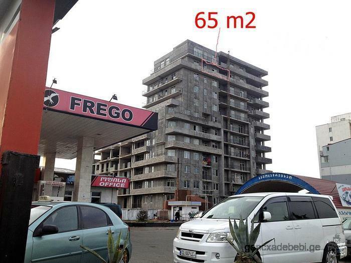 Продается квартира на улице Ахмашенебели. 65.4 кв.м, черный каркас.
